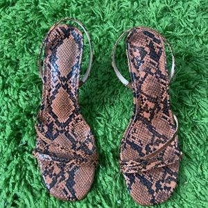 Snakeskin kitty heels